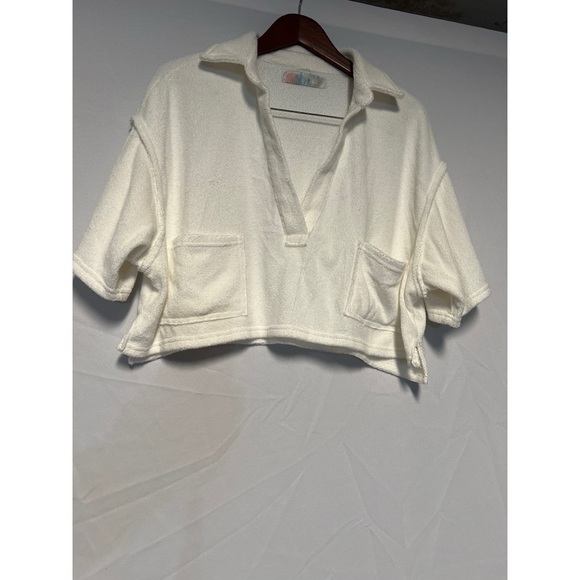 Fp beach Cream Cropped Polo Shirt - Picture 1 of 3
